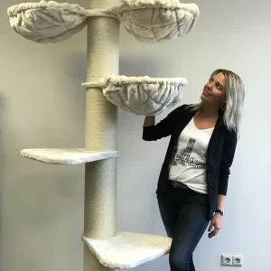 Tiragraffi Maine Coon Tower Plus (Crema / Bianco)