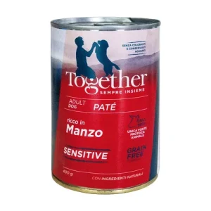 Together Pet Adult Sensitive Paté grain free 400g per cani adulti con monoproteina animale in diversi gusti