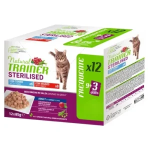 TRAINER Cat Multipack Sterilised Tonno/Manzo 9+3pz