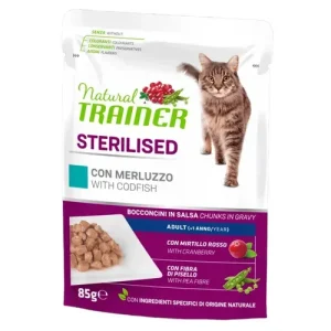 TRAINER Cat Sterilised Bocconcini in salsa Merluzzo 85gr