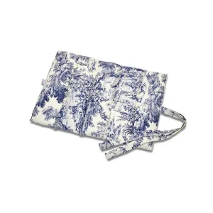 Trapuntina Arrotolabile Toile de Jouy Blu Polvere Romantico