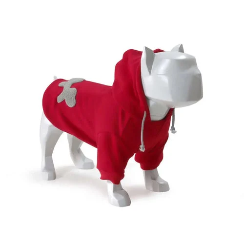 United Pets - Felpa con cappuccio Bull Rosso e Grigio