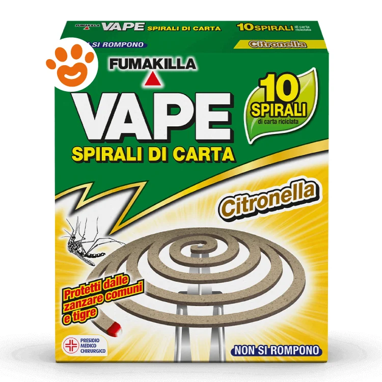Vape Spirali di Carta Insettidice Citronella