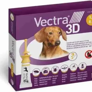VECTRA 3 D ANTIPARASSITARIO CANE 1,5-4 KG TAGLIA PICCOLA 3 PIPETTE
