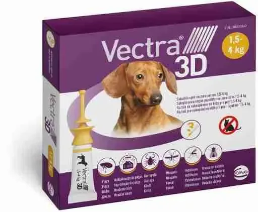 VECTRA 3 D ANTIPARASSITARIO CANE 1,5-4 KG TAGLIA PICCOLA 3 PIPETTE