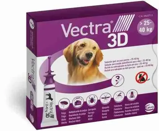 VECTRA 3 D ANTIPARASSITARIO CANE 25-40 KG TAGLIA MEDIO GRANDE 3 PIPETTE