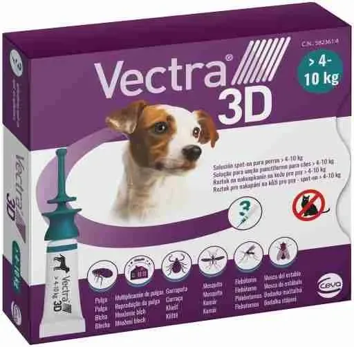 VECTRA 3 D ANTIPARASSITARIO CANE 4-10 KG TAGLIA MEDIA 3 PIPETTE