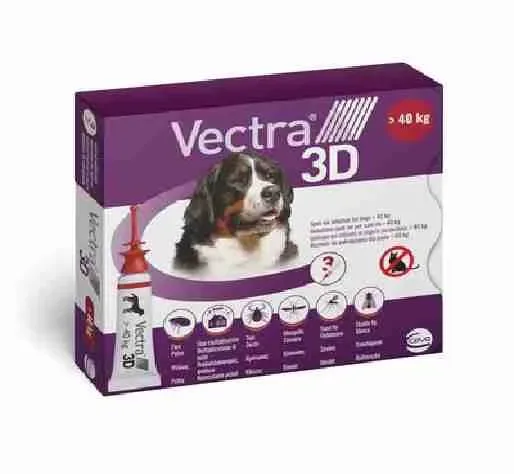 VECTRA 3 D ANTIPARASSITARIO CANE 40+ KG TAGLIA GIGANTE 3 PIPETTE