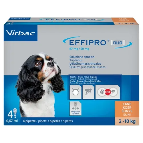 VIRBAC Cane Effipro Spot-On 2-10Kg (4 Pipette)