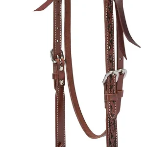 Weaver Leather Browband Chestnut Carved Headstall