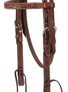 Weaver Leather Chestnut Carved pony Headstall