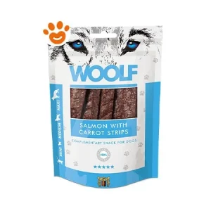 Woolf Dog Snack Strisce di Salmone e Carote