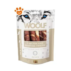 Woolf Dog Snack Twister di Pollo con Pelle Grezza