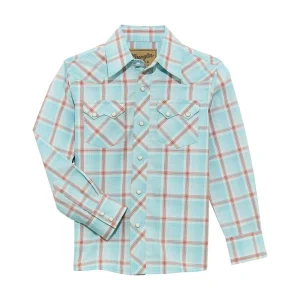 Wrangler Boy's Blue Plaid Shirt